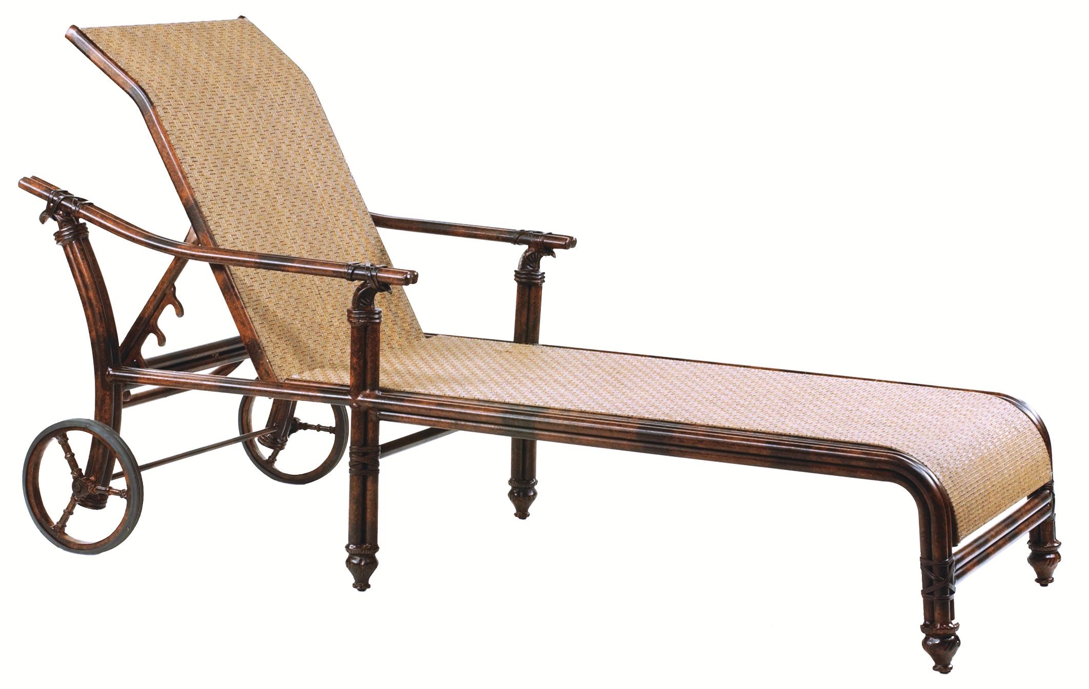 Sling chaise sales lounge with wheels